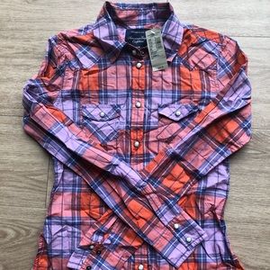 NWT plaid button down